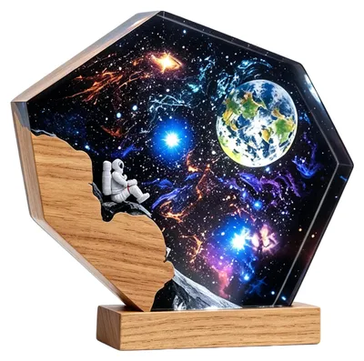 Nachtlampe Galaxy Weltraum, Touch-Bedienung, 5W LED, 16x19,8 cm