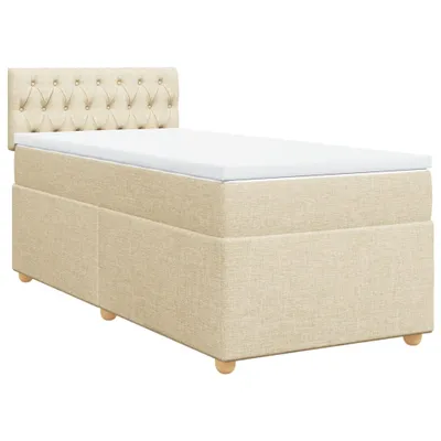 Produktbild von Boxspringbett mit Matratze Creme 90x200 cm Stoff