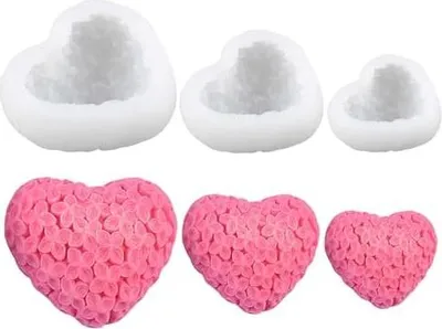 Produktbild von 3 Stück Silikonformen Gießformen Herz, Gießform Herzen, Silikonform Herzen, Gießformen Für Beton