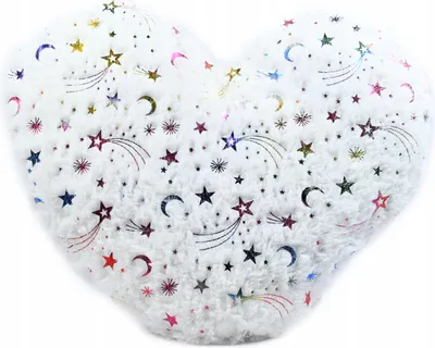 Produktbild von Flauschiges Herzkissen Weiß 36x34cm - Weiches Plüschkissen in Herzform - Romantisches Geschenk