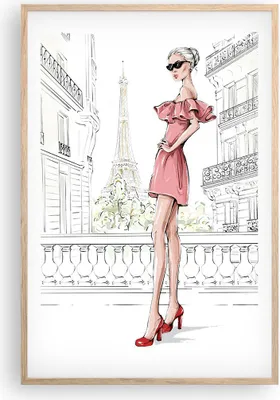 Produktbild von Gerahmtes Poster - Rahmen in heller Eiche - Paris Turm Eiffel - 61x91,5 cm - Wand Bild - Wanddeko - Wandbilder - Kunstposter - Wandposter - Bilderrahmen - Bilder - Kunstdruck - P2NPA61x91-5164