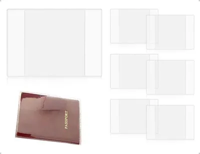 Obrázok produktu pre Unyqoos® Sada 6 vodotesných, priehľadných obalov na očkovacie preukazy, vyrobených z odolného PVC, rozmer 19,2 × 13,5 cm – ochranné obaly na štandardné očkovacie preukazy