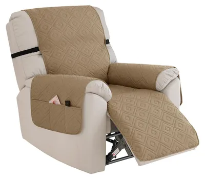 Imagen del producto de Funda protectora para sofá de 1 plaza, 232x63 cm. Impermeable, antideslizante, con bolsillos laterales. Cubierta protectora para sofá, ideal para salones. Color: marrón claro