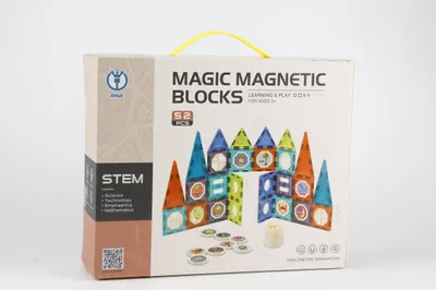 Produktbild von Magnetische Bausteine | STEM MINT Montessori Spielzeug | Konstruktionsset für Kinder mit 52 Teilen | Kreatives Lernspielzeug Kinder | Magnetset