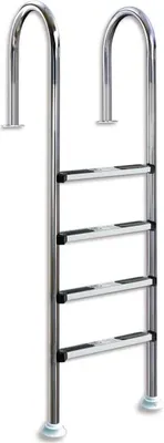 Produktbild von Interline Edelstahl Pool Leiter Einbauleiter 4-Stufen 120 cm für Stahlwand Becken (MTH, Future, usw.), V4A