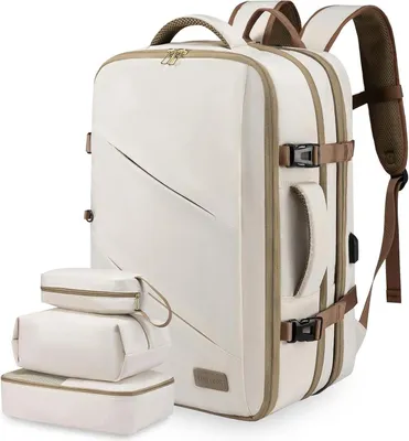 Produktbild von Rucksack Handgepäck Laptop Wasserdicht 30L Beige Khaki