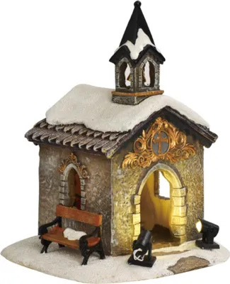 Produktbild von Edelman Weihnachtshaus 'Little Chapel' – Festliche und stimmungsvolle Weihnachtsdekoration