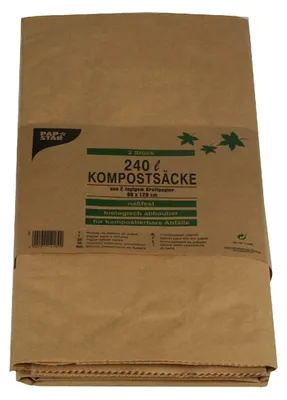Produktbild von 8x Kompostsäcke 2-lagiges Kraftpapier 240L 115 cm x 80 cm x 30 cm braun