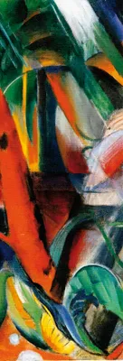 Zdjęcie produktu dla Obraz drukowany Franz Marc - W deszczu, 1912 (91 x 30 cm)