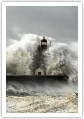 Produktbild von Poster - Poster ohne Rahmen - Leuchtturm Ozean Sturm - 70x100 cm - Wand Bild - Wanddeko - Wandbilder - Kunstposter - Wandposter - Bilder - Kunstdruck - Wanddekoration - Wandbild - P2XPA70x100-2442