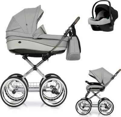 Produktbild von Emma Classic 4 in 1 inkl. Sportsitz, Autositz und Zubehör in Farbe Hellgrau-Grau (E-2) - erhältlich in 6 weiteren Farben
