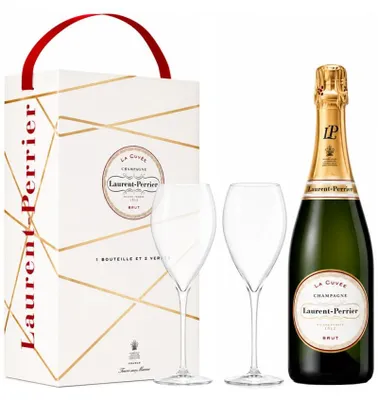 Image de Laurent Perrier La Cuvee + 2 Copas Champagne France Champagne 75.00 cl 12.0 % Laurent Perrier La Cuvee + 2 Copas