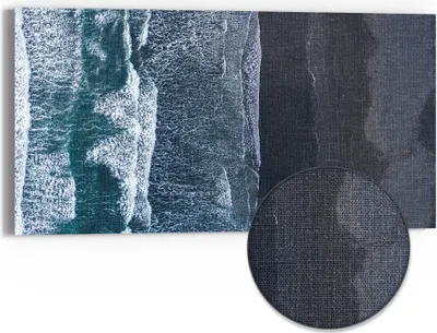 Produktbild von DEQORI Hybrid Leinwand Bild 60x30 cm 'Meereskontraste' Wandbild Glas flach modern
