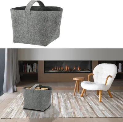 Produktbild von Filzkorb mit Henkel 36x36x34cm hellgrau Ordnungsbox Korb Filzkorb Aufbewahrung Henkelkorb