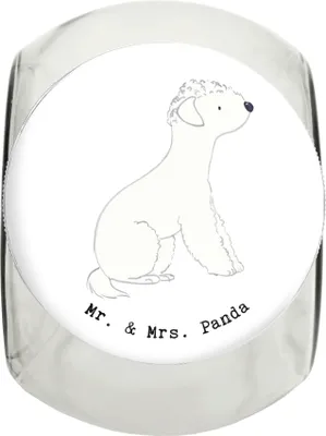Produktbild von Mr. & Mrs. Panda Dose Bedlington Terrier Lebensretter L 870ml - Weiß - Geschenk, Keksdose, Aufbewahrungsdose, Vorratsglas, Bonbonglas, glasbehälter