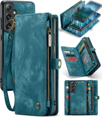 Produktbild von Samsung Galaxy S24 Hülle - CaseMe 008 2-in-1 Klapphülle & Back Cover mit Brieftasche - Blau