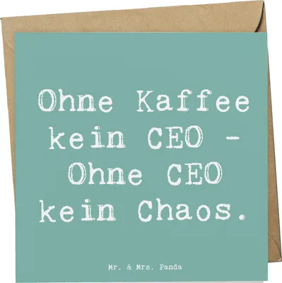Produktbild von Mr. & Mrs. Panda Grußkarte Spruch CEO ohne Chaos - Meeresbrise - Geschenk, Unternehmensführung, Arbeitsalltag, Humor, Berufsliebe, Beruf, anlasskarte, Glückwunschkarte