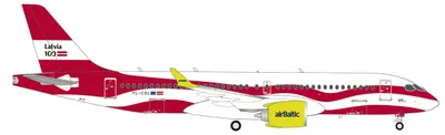Airbus A220-300 Flugzeugmodell 1:200 AirBaltic Latvia 100