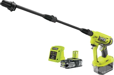 Image de Pistolet à pression 18V - RYOBI RY18PW22A-125 - 22 bars - 182 L - buse 3-en-1 - kit de siphonnage 6 m inclus avec crépine et filtre intégrés - 1 batterie lithium+ 18V 2,5 Ah et 1 chargeur 1,5 A