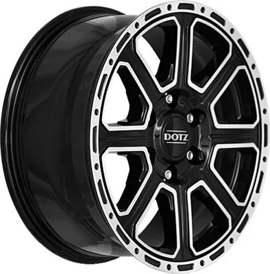 Produktbild von ALUFELGE DOTZ Kalahari dark 8x17 6x139.7 ET 30 Black/polished