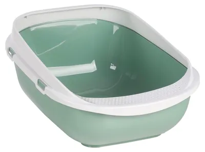 Produktbild von Flamingo Offene Katzentoilette Garfy grün, Maße: 48 x 65 x 29,5 cm