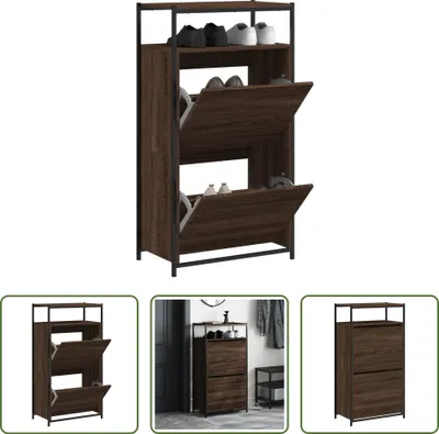 Obrázek produktu pro The Living Store Botník hnědý dubový vzhled 60x34x112 cm materiál na bázi dřeva