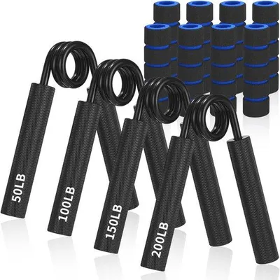 Productafbeelding van Handtrainers Set van 4 - Onderarmtrainers voor Gripkracht, Spieropbouw en Revalidatieoefeningen (50/100/150/200 lbs)