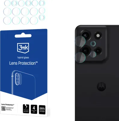 Zdjęcie produktu dla 3mk Hybrydowe szkło ochronne obiektywu do Motorola Moto G 5G 2025Obiektyw aparatu 0,16 mm 6H (4 sztuki)