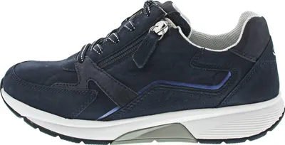 Obrázek produktu pro Gabor Comfort 66878-36 Rollingsoft lace-up, tenisky, dámské, kůže, tmavě modré - dámská obuv, pohodlná obuv se šněrováním, modrá, kůže (nubuk/pepepe argento)