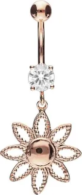 Produktbild von Bauchnabelpiercing Chirurgenstahl Bananabell mit Brass-Design BLUME