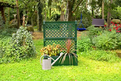 Produktbild von KHW Pflanzkasten groß mit Zentralspalier (2-tlg.) 100 cm grün