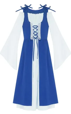Produktbild von Mädchen Mittelalter Kostüm Gr. 122-128 Cm Kinder Trachtenkleid für Halloween Fasching Kostüme Verkleidung
