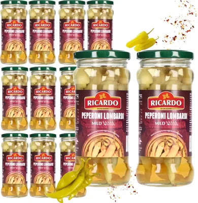 Produktbild von RICARDO Peperoni Lombardi 12 x 350g mild, grün Gewürzpaprika