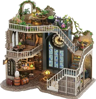 Immagine prodotto di Habarri | Casa in Miniatura - DIY Casa Delle Bambole - Casa in Legno con Mobili e Illuminazione a LED - Regalo per Bambini - Sala Della Grande Magia
