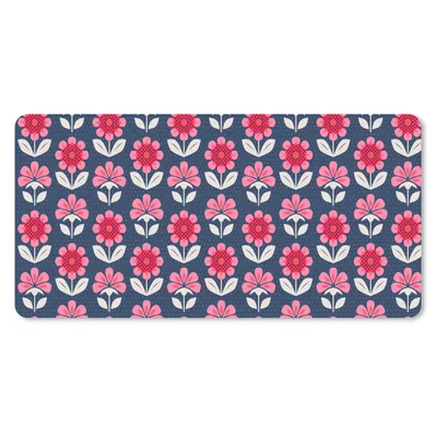 Obrázok produktu pre Podložka pod myš - Kvety - vzor - červená - 80x40cm - Rohožka pod myš