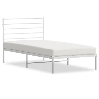 Produktbild von Bettgestell mit Kopfteil Metall Weiß 107x203 cm