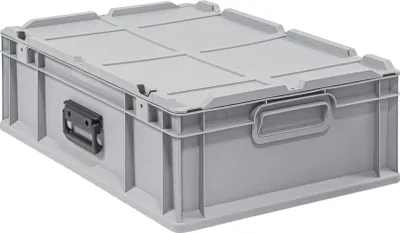 Zdjęcie produktu dla Eurobox NextGen Portable Wyprodukowano w Niemczech | Wys. x szer. x gł. 18,5 x 40 x 60 cm | 34 litry | Szary | Pojemnik euro, skrzynia transportowa, pojemnik transportowy, pojemnik do układania w stosy