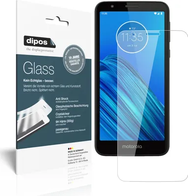 Produktbild von 1x Schutzfolie für Motorola Moto E6 - Anti-Shock 9H Folie dipos Glass Kunststoffglas