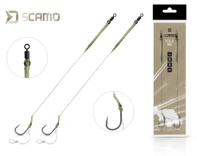 Produktbild von Delphin sCAMO Boilie rig / 2 Stück 20cm/25lbs/#6
