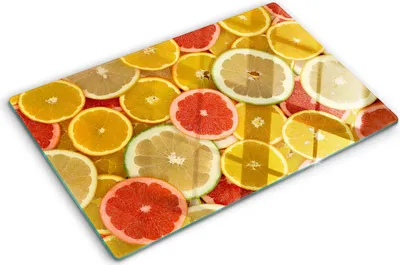 Produktbild von Tulup Glas Herdabdeckplatte - 80x52 cm - Glaskeramikkochfeld-Abdeckung Spritzschutz Glasabdeckplatte - Einteilig - Essen & Getränke - Zitrusfrüchte - Mehrfarbig