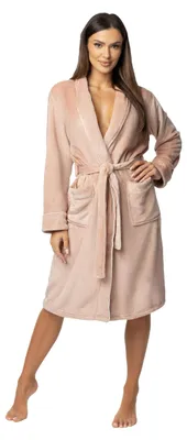 Produktbild von Selente kuscheliger und moderner Damen-Bademantel mit Bindeband und Taschen (L/X