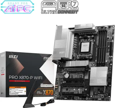 Produktbild von MSI PRO X870-P WIFI, AMD, Sockel AM5, AMD Ryzen™ 7, Sockel AM5, 256 GB, DDR5-SDRAM