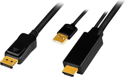 Immagine prodotto di LogiLink Cavo HDMI HDMI-A + USB-A - DisplayPort 1,0 m nero