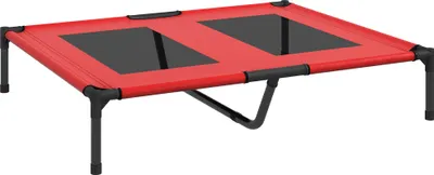 Immagine prodotto di Fortuna Lai Letto rialzato per cani Letto per animali domestici 92x76x18 cm Lettino per cani da esterno traspirante per cani di grossa taglia Camping Oxford Rosso