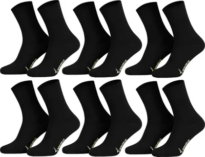 Produktbild von Tobeni 6 Paar Bambussocken ohne Gummi Damen Herren Business-Socken, Farbe:Schwarz, Grösse:35-38