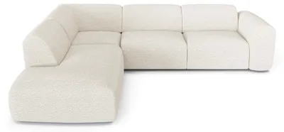 Produktbild von Großes Ecksofa (links) MYRA Bouclé-Stoff Creme 269cm