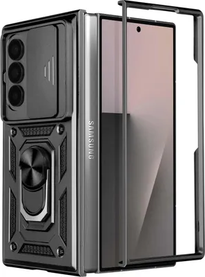 Produktbild von Avizar, Hülle Galaxy Z Fold7 mit Ringhalter und Kameraschutz, Schwarz