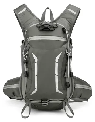 Fahrradrucksack mit Trinksystem, spritzwassergeschützt, Grau, 24x14x42 cm