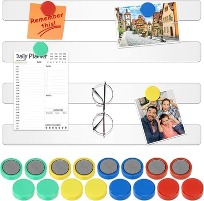Productafbeelding van Wukong, 4 stuks magnetische whiteboard-strip, memobord, 30x3 cm, wit. Sterke magneten, geschikt voor kantoor en prikbord