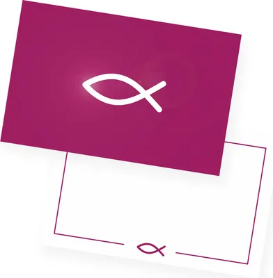 Produktbild von itenga 12x Einladungskarten FISCH PINK Dankeskarten Kommunion Taufe A6